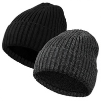 Bonnet tricoté unisexe réversible personnalisé en acrylique, couleur unie, broderie 3D, mode hiver adulte, idéal pour le voyage