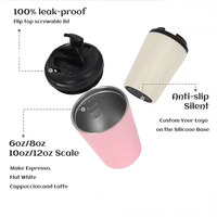 Mug à café portable de 12 oz, gobelet isotherme à double paroi en acier inoxydable, logo personnalisé B2B, tasse de voyage anti-fuite pour le marché d'Asie du Sud-Est