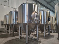 Peralatan Pembuatan Bir 10 Bbl 1200L 12HL Otomatis 2 Wadah Baja Tahan Karat Terkontrol PLC dengan Pemanas Uap