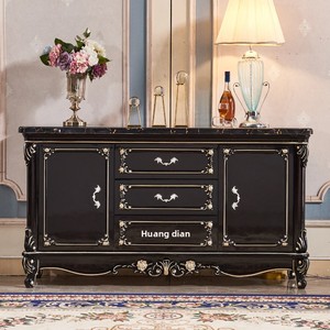 <span class=keywords><strong>Aparador</strong></span> de Madera Maciza con Tapa de Mármol Estilo Europeo, Mueble para el Hogar, 12 <span class=keywords><strong>Metros</strong></span> de Almacenamiento, para Sala de Estar, Entrada, Pasillo, Modelo de Color Oscuro - Product Image 3