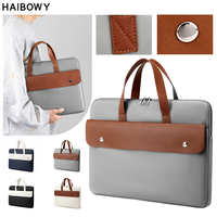 Sacoche d'ordinateur portable personnalisée HAIBOWY, sacoche de documents portable, 14 pouces, 15,6 pouces, étanche, pour hommes et femmes, sacoche pour ordinateur portable d'affaires