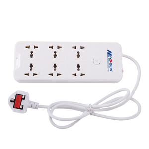 Multiprise universelle 2500W 250V 10A à 6 prises <span class=keywords><strong>avec</strong></span> protection contre les surtensions et <span class=keywords><strong>interrupteur</strong></span> pour la maison et le bureau - Product Image 1