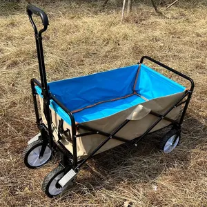 Carro plegable de cuatro ruedas para acampar al aire libre Utilidad Jardín Camping Carro de picnic
