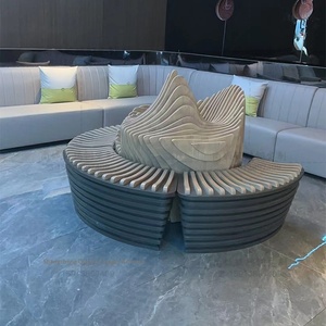 Wooden Art Seating Commercial Arc-Shaped Stools Outdoor Artistic Landscape Anti-Corrosion <b>Wood</b> Custom-Shaped Solid <b>Wood</b> <b>Slices</b> - Product Image 5
