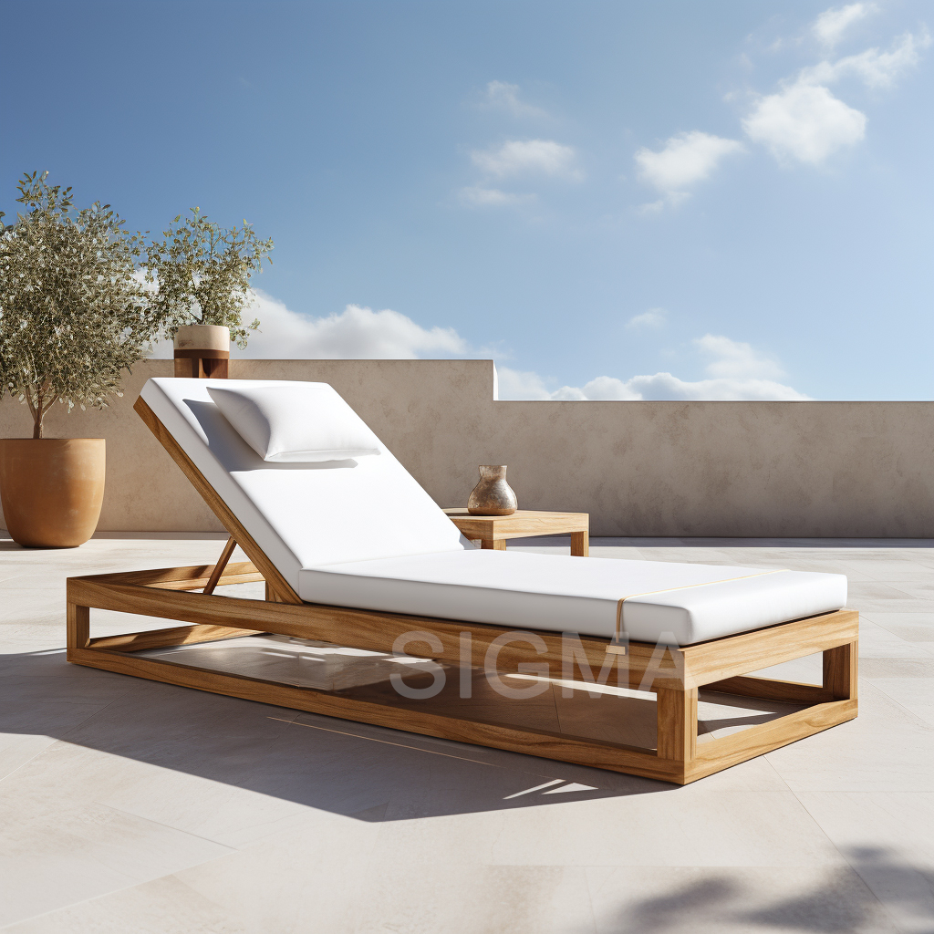 Wholesale Hot Selling Modern Luxury Outdoor Patio Garden Pool Sets Wooden Teak Daybed Chaise
