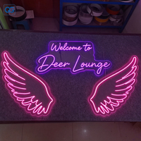 Enseigne néon personnalisable Ailes d'ange, étanche, lumière LED néon pour décoration de toile de fond de mariage, anniversaire, événement