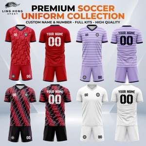 Seragam Sepak Bola Unisex Custom Digital Print Logo Nama Produsen, Cetak Transfer Panas, Bahan Bernapas, Layanan OEM Klasik - Product Image 2
