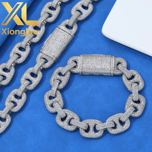 16mm M925 Silver Unisex Luxury Pig-nose Cuban Chain Bracelet with Moissanite Custom-made - Product Image 3