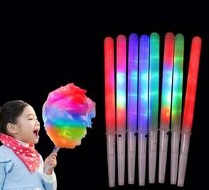 กรวยขนมสายไหม LED สีสันสดใส เรืองแสง แท่งมาร์ชเมลโลว์เรืองแสง วัสดุ PS เกรดอาหาร ใช้แล้วทิ้ง สำหรับฮาโลวีน ปีใหม่ - Product Image 1