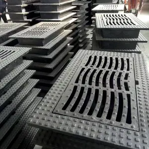 Hujan parut produsen grosir ductile besi penutup lubang manhole cast iron grate drain cover