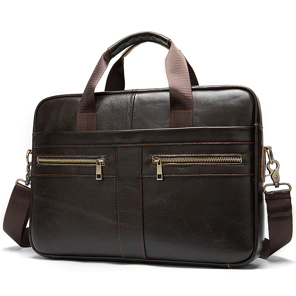 Custom Men Business Office Genuine Leather Laptop Briefcase Handbag Men Bag Soft Leather Messenger Bag Briefcase For Men
