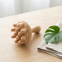 Peigne de massage du cuir chevelu en bois - Outil de massage de la tête en bois de santal, brosse Gua Sha pour la croissance des cheveux des femmes et des hommes, massage corporel