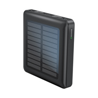 Chargeur d'urgence portable étanche, mini-banque d'alimentation solaire ultra-mince 5000 mAh, charge rapide, utilisation en extérieur