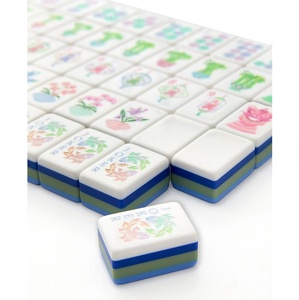 Tuiles en acrylique bleues de luxe personnalisées, jeu de <span class=keywords><strong>mahjong</strong></span> américain à 4 couches de 160 cartes pour adultes, cadeau - Product Image 1