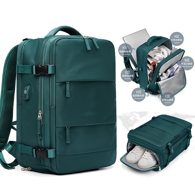 16 Inch Large Capacity Outdoor Waterproof Sports Backpack Schoolbag Laptop USB Charging Business Travel Shoes Bags Backpack