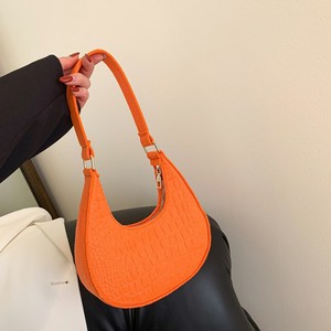 Bolso de fieltro de color liso para mujer, estilo coreano, con patrón de piedra, cremallera y correa única, informal, novedad de otoño. - Product Image 2