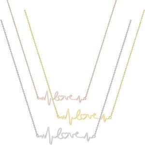 Y tế ECG tình yêu trái tim Viện trợ biểu tượng trẻ em của cổ điển quyến rũ Mặt dây chuyền vòng cổ với pha lê & Rhinestone cho y tá phụ kiện - Product Image 1