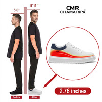 Chaussures décontractées rehaussantes pour hommes en cuir de vache respirant, personnalisables, prix usine de gros, hauteur accrue de 2,76 pouces