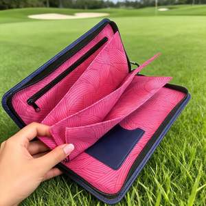 Crestgolf Nouveauté Étui <span class=keywords><strong>de</strong></span> rangement pour gants <span class=keywords><strong>de</strong></span> golf en cuir PU, personnalisable, avec poche zippée et crochet, idéal pour un cadeau - Product Image 5