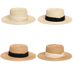 Sombrero de Paja Elegante de Ala Ancha al por Mayor, Protección UV, Gorra de Sol de Verano para Playa, Sombrero Panamá de Paja Personalizado para Mujer - Product Image 2