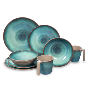 طبق عشاء من الميلامين صديق للبيئة بألوان لامعة غير قابل للكسر للمطاعم والحفلات، صحن مسطح متين - Product Image 1