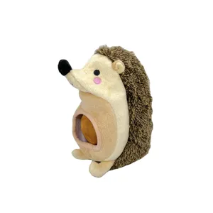 High Quality Hedgehog Interactive Pet Dog Plush Toy Squeaky Interaction Hide And Seek Pet Toys