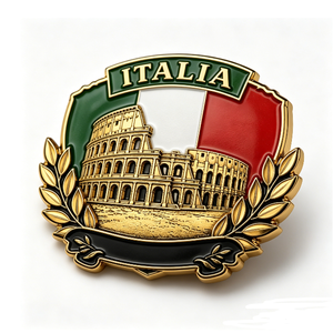 Italia Colosseum Metal <b>Pin</b> Gold Plated Irregular Shape Hard Enamel Zinc Alloy Souvenir Patriotic <b>Badge</b> - Product Image 2