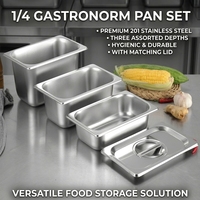 Grosir Wadah Makanan Gastronorm (GN Pan) Standar Modern Gaya Amerika 1/4 Stainless Steel 201 Tebal 0.7mm Warna Perak untuk Komersial