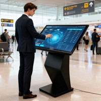 Écran tactile interactif Android en forme de K de 32/43/50/55/65 pouces pour menu numérique et affichage intérieur