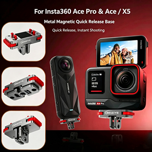 Adattatore Magnetico a Sgancio Rapido in Lega per Insta360 Ace <span class=keywords><strong>Pro</strong></span> 2 X5 <span class=keywords><strong>X4</strong></span> X3, Supporto con Interfaccia Filettata 1/4 - Product Image 2
