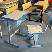Ensemble bureau et chaise d'école réglables, fournitures de classe, mobilier de bureau, table d'étude ergonomique avec tiroir