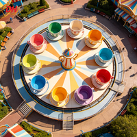 Manège interactif pour enfants en forme de tasse à café, très rentable, étanche, à faible entretien, pour centres commerciaux et parcs d'attractions