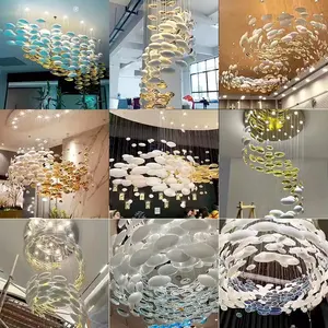 bespoke chandelier Hand Blown Glass Egg-Shaped Chandelier Hotel Design Modern Lamps Large Chandeliers for High Ceiling pendant