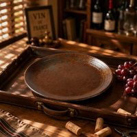 Assiette de service ronde en mélamine NEWELL, plat peu profond en mélamine léger avec bord lisse pour buffet, restaurant, vaisselle de table