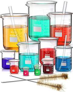 كوب زجاجي ذو شكل علمي منخفض, كوب زجاجي متدرج لقياس القسائد - Product Image 5