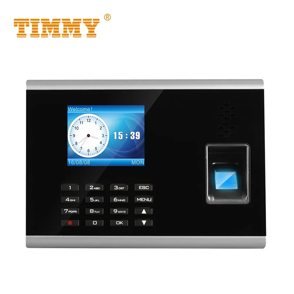 Tcp/ip biometrico Wifi impronta digitale presenze e controllo accessi 2.8 TFT LCD a colori DC 12V/1A 3000 CE, FCC TIMMY 200,000