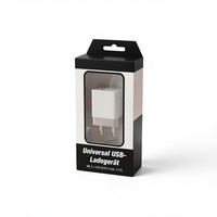 Boîte en carton pliable blanche pour emballage électronique, boîte cadeau imprimée pour câble de chargeur