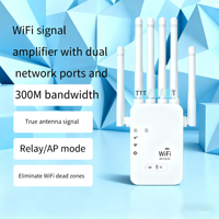Repetidor WiFi Interior/Exterior de 300 Mbps, 5 GHz, 2.4 GHz, IP, Amplificador de Red 4G 3G con 4 Antenas de 8.0 dBi, Puerto Ethernet para el Hogar