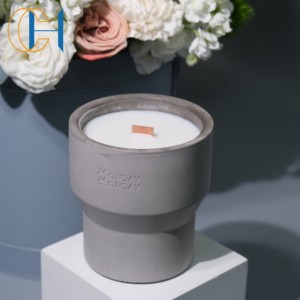 C & H Monday candela profumata di lusso portacandele in cemento barattoli di candela con coperchio e confezione di scatole - Product Image 5