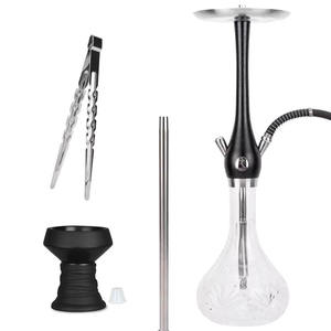Chicha de style Wookah de qualité supérieure |   Chicha en bois artisanale avec base en verre robuste pour la détente à la maison et en lounge - Product Image 3