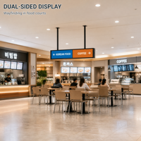 Alışveriş Merkezi Asansör Lobisi Çift Ekranlı Çift Taraflı Uzatılmış Bar LCD Ekran Asılı Dijital Tabela Reklam WiFi CMS İç Mekan