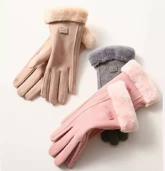 Женские кожаные варежки с сенсорным экраном