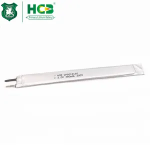 HCB Thin Cell Fabricación Metal Puerta Alarma 3,0 V Bolsa Celdas 480mAh Tamaño personalizado Proveedor de baterías flexibles