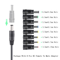 Câble d'alimentation USB avec convertisseur de tension DC 5V vers 8.4V 9V 12V, câble amplificateur de tension avec 8 types d'adaptateurs DC femelle vers mâle