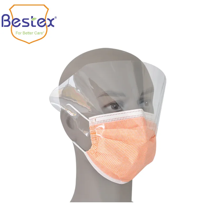 Masker Wajah 3 lapis, masker wajah kustom bedah tanpa anyaman dengan bahan tinggi dengan perisai