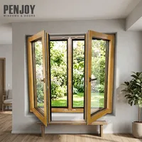 Ventana de Madera de Pino con Triple Acristalamiento y Revestimiento de Aluminio, de Apertura Interior, Tipo Nuevo, Abatible y Giratoria