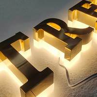 Ensemble complet d'accessoires, lettres en acrylique rétroéclairées en acier inoxydable personnalisées, alimentation électrique, vis incluses, logo 3D inversé pour les magasins