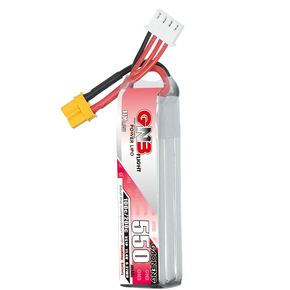 GAONENG GNB 3S 11.4V HV 550mah 100C XT30LiPoバッテリーFPVドローンクアッドコプター