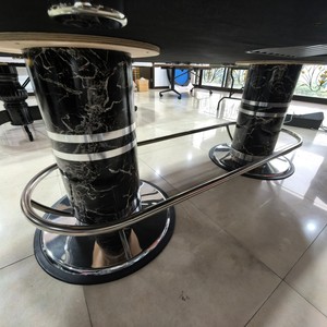 Table de <span class=keywords><strong>poker</strong></span> Texas Hold'em professionnelle pour 8 joueurs, 280*140cm, avec repose-pieds en acier inoxydable, rail rembourré blanc, accessoire de casino - Product Image 2