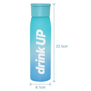 Garrafa de água esportiva com logotipo personalizado estético de 500ml, preço barato, fitness, camada única